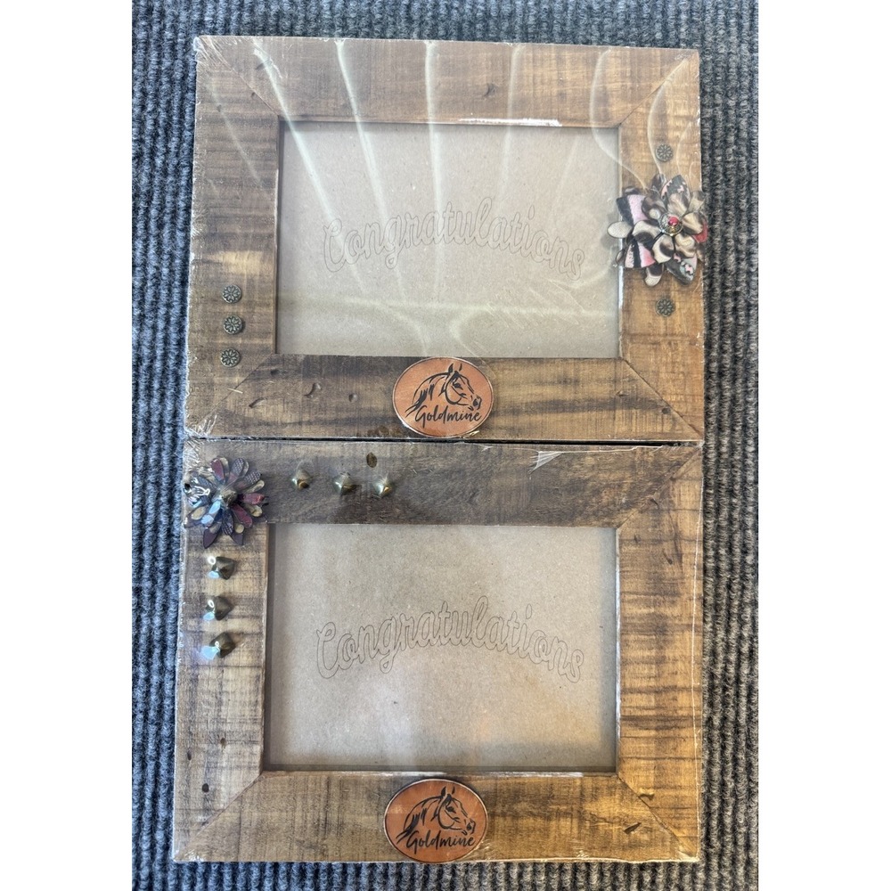 Stay Prickly Barn Wood Photo Frame Equestrian Rustic Reclaimed Wood 4X6 - 2 NIP